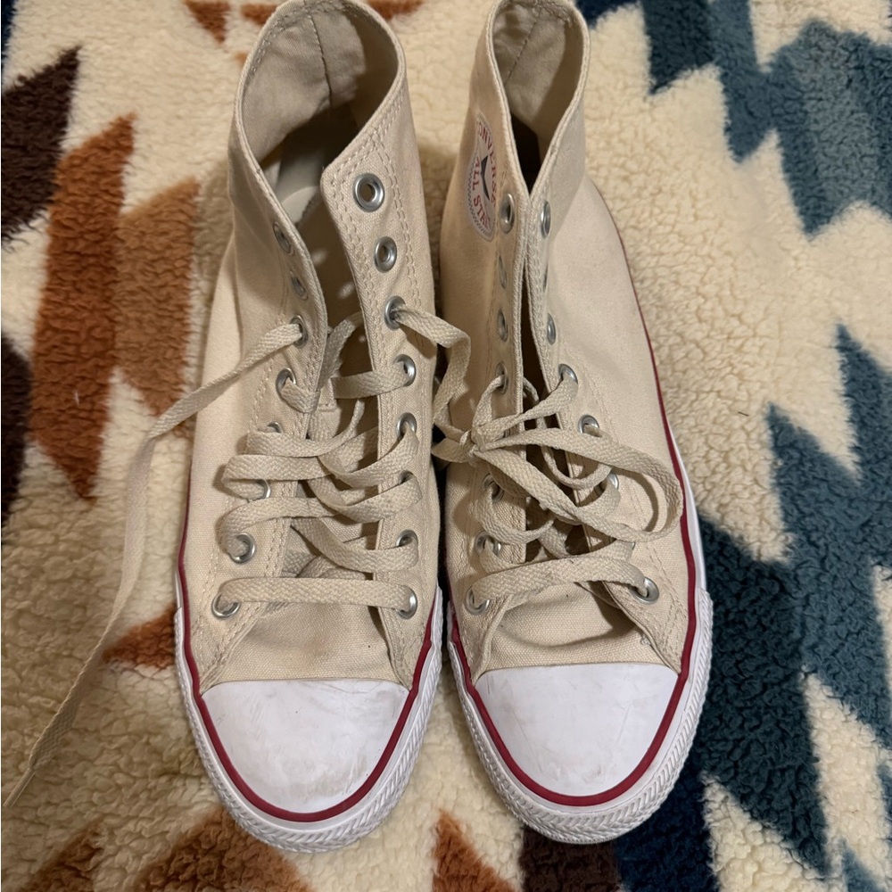 Cream high top chucks